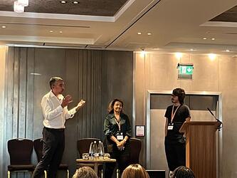 Tris Baker, Alya Kubati and Jake Bowser at MRS Behavioural Science Summit